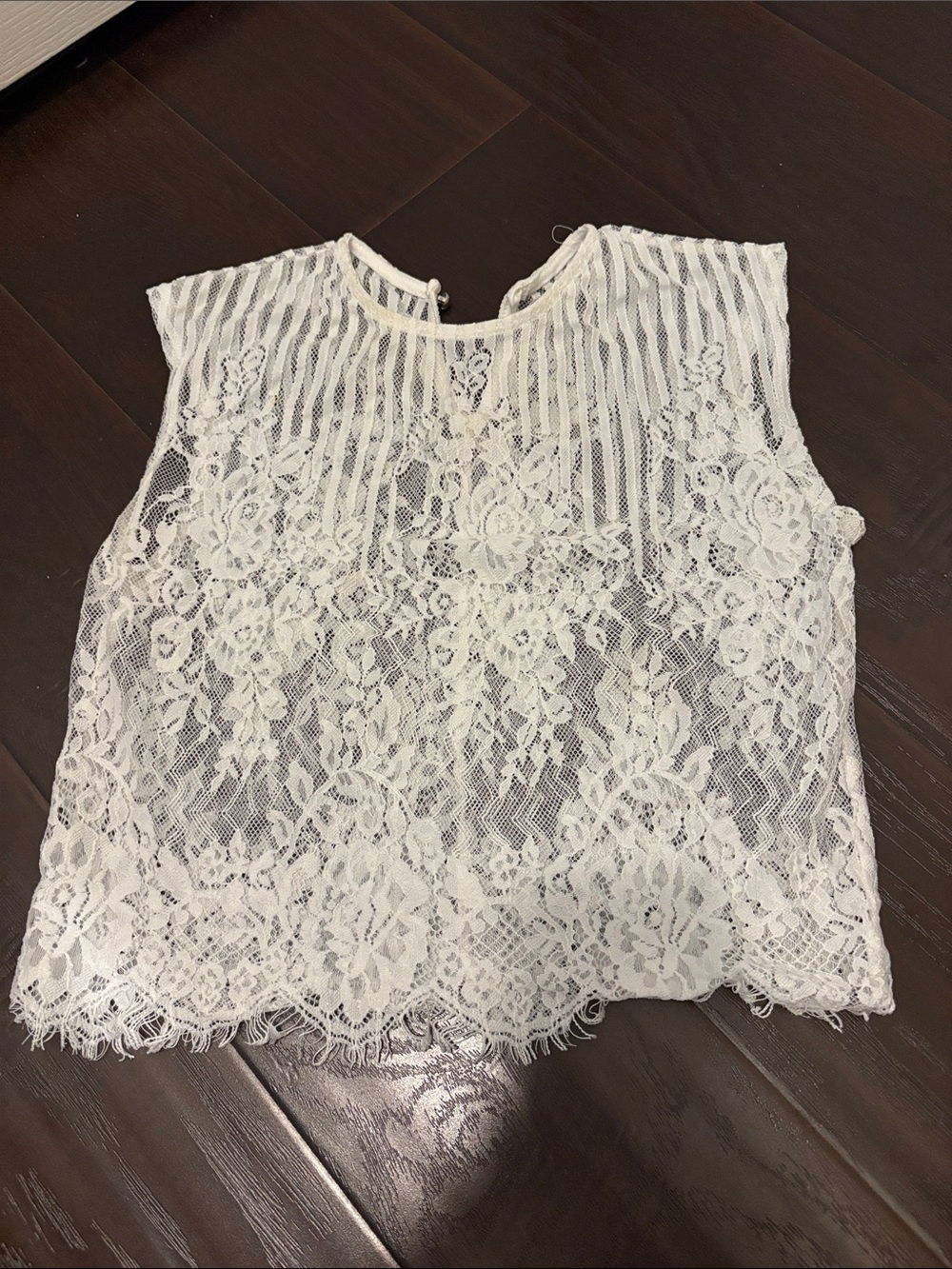 White Lace Sleeveless Top - Classic Feminine Style